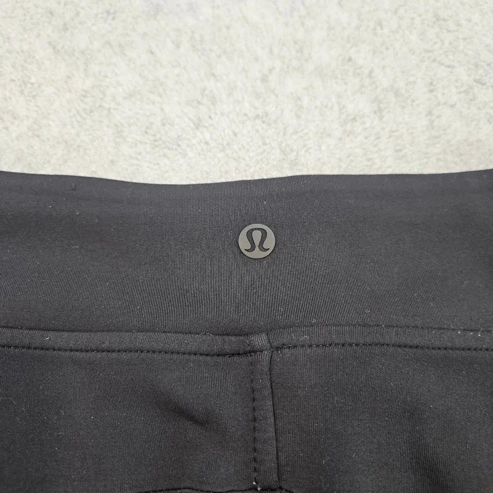 Lululemon Black Tapered Athletic Joggers Ribbed Cuff Yoga Training Pants